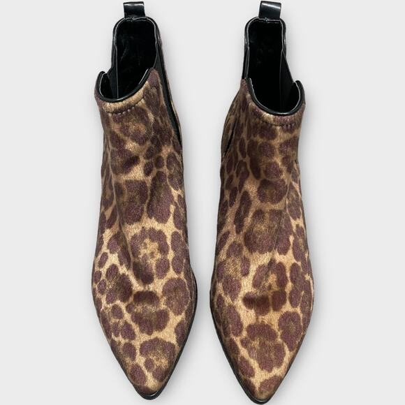 Nine West pointed toe chetah print ankle boot 8.5 - Picture 2 of 11